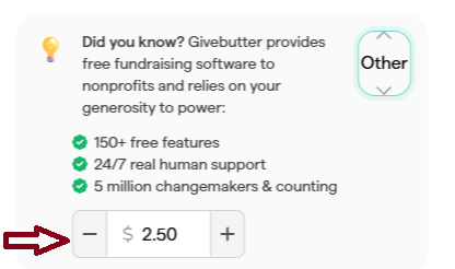 Reduce the tip amount to zero using the minus button